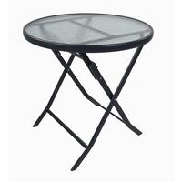 Gartentisch Sonlas XL Anthrazit D: 70 cm - Anthrazit, MODERN, Glas/Metall (70/70cm) - MID.YOU