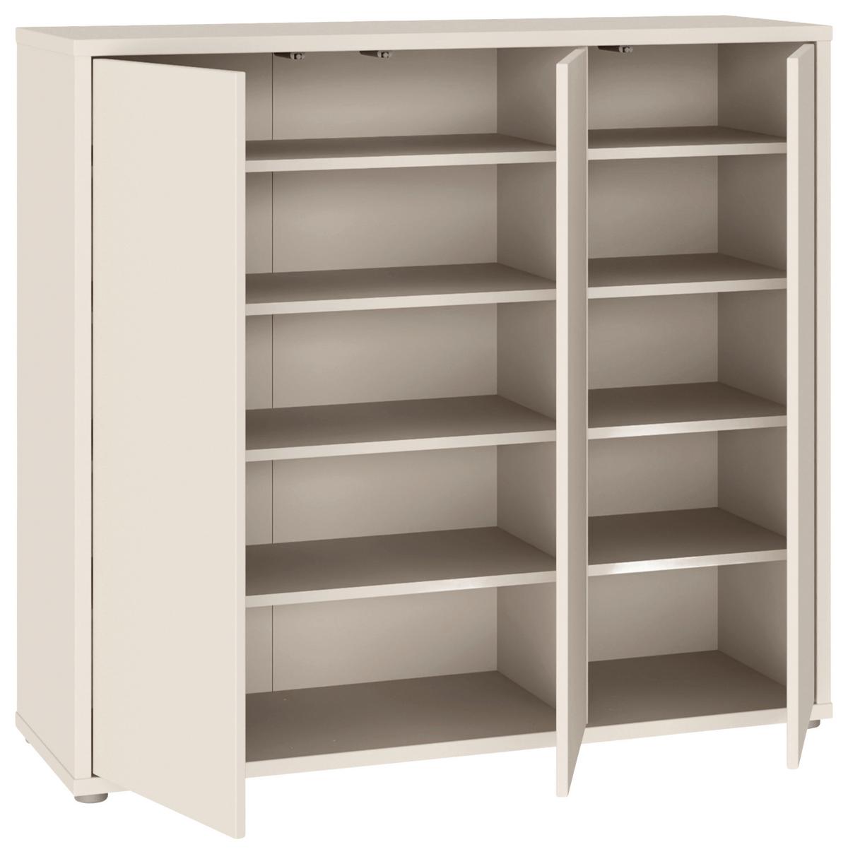 Botník Alice, barva kašmírová, š: 109cm - šedá/pískové barvy, Moderní, kompozitní dřevo/plast (109,2/99,1/34,9cm)