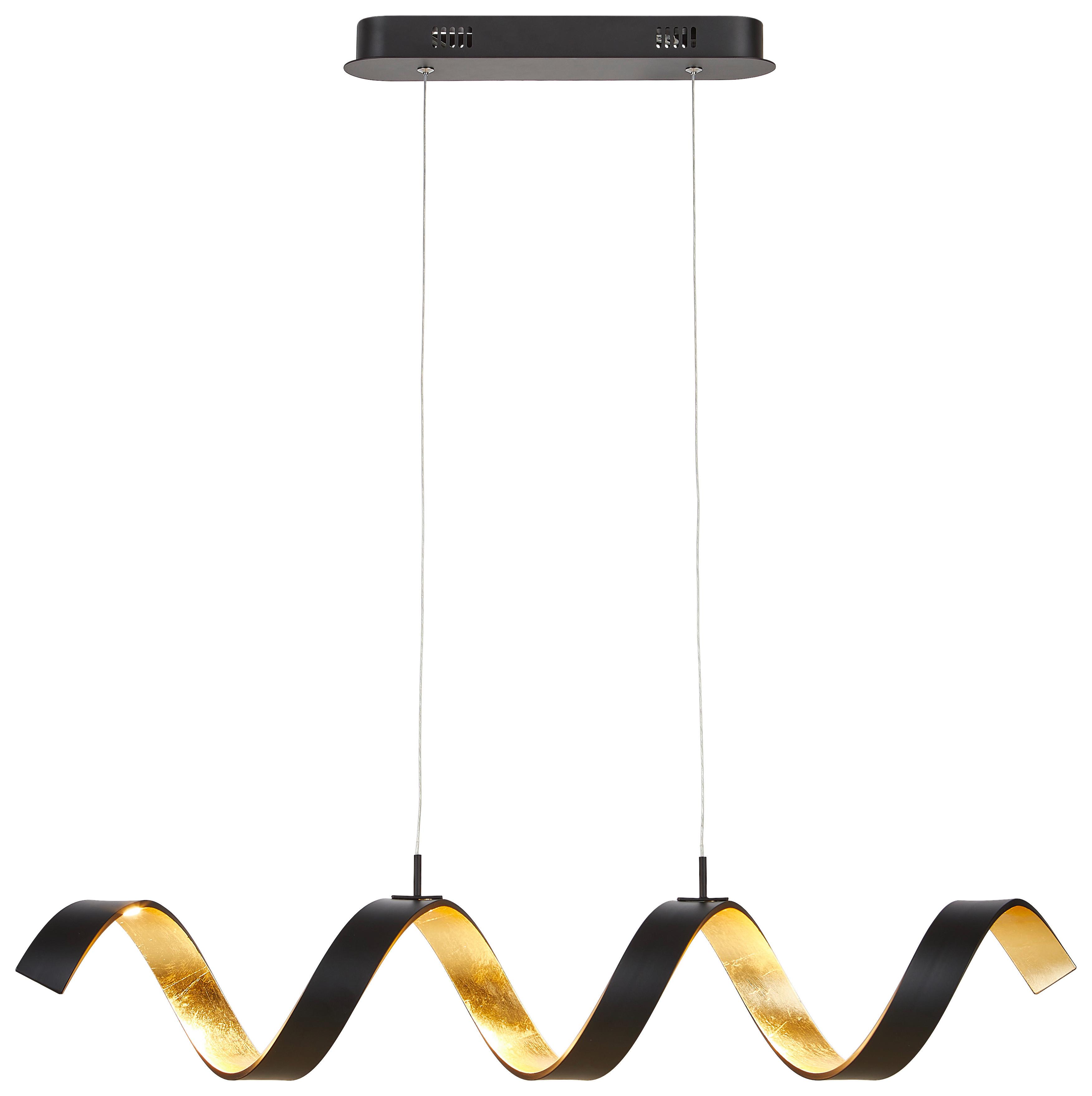 Led-deckenleuchte Helix Led-Helix-S4 Ner - Goldfarben/Schwarz, Design, Metall (80/13,5/120cm)