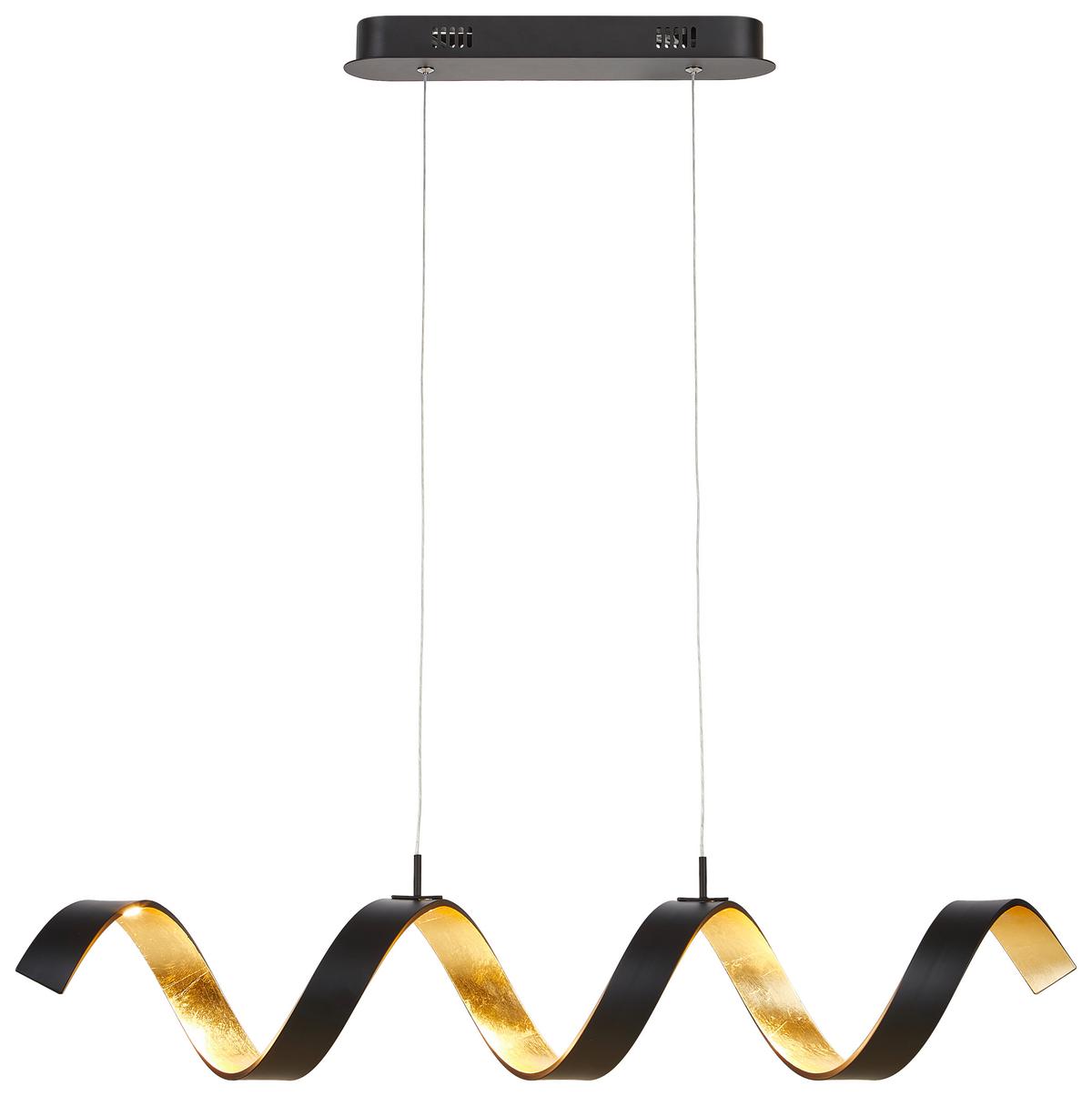Led-deckenleuchte Helix Led-Helix-S4 Ner - Goldfarben/Schwarz, Design, Metall (80/13,5/120cm)