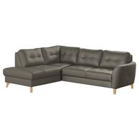 Ecksofa Nordic Schlammfarben S: 190x236 cm - Schlammfarben/Buchefarben, Design, Leder/Textil (190/236cm) - Livetastic