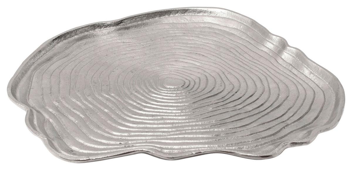 Dekotablett Wood Art Silberfarben, L: 39,5 cm - Silberfarben, Trend, Metall (39,5/39,5/5cm) - Kayoom