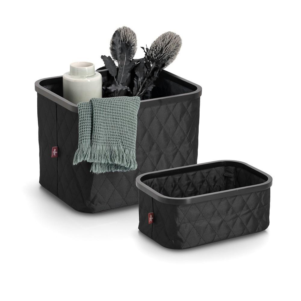 KORBSET Synthetikfaser, Schwarz, 2--Teilig - Schwarz, Basics, Textil (40/40/30cm) - Zeller Present