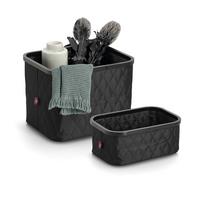 KORBSET Synthetikfaser, Schwarz, 2--Teilig - Schwarz, Basics, Textil (40/40/30cm) - Zeller Present