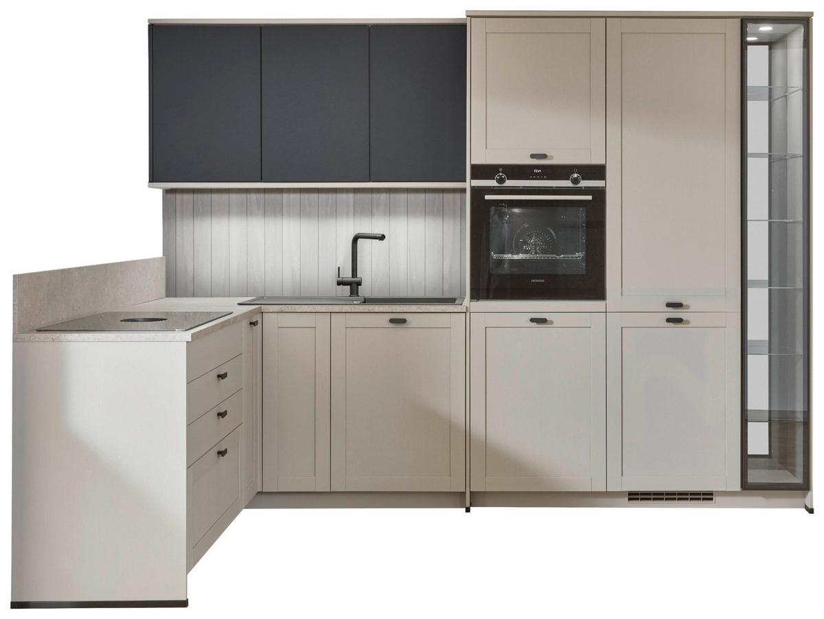 Eckküche Fermo/Eastbourne - Hellbraun/Blau, MODERN, Holzwerkstoff (181,8/303,4cm) - Vertico