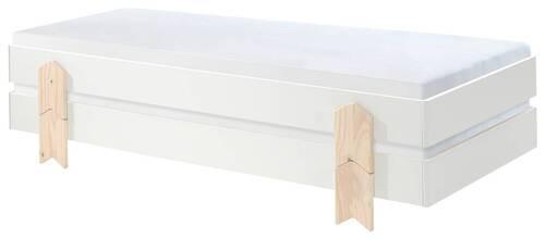 Stohovateľná posteľ MODULO biela - biela/farba borovice, Modern, drevo/kompozitné drevo (90/200cm) - MID.YOU