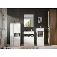 Badezimmer Vira Weiß B: 158 cm - Weiß Hochglanz/Schwarz, MODERN, Holzwerkstoff (158cm) - MID.YOU