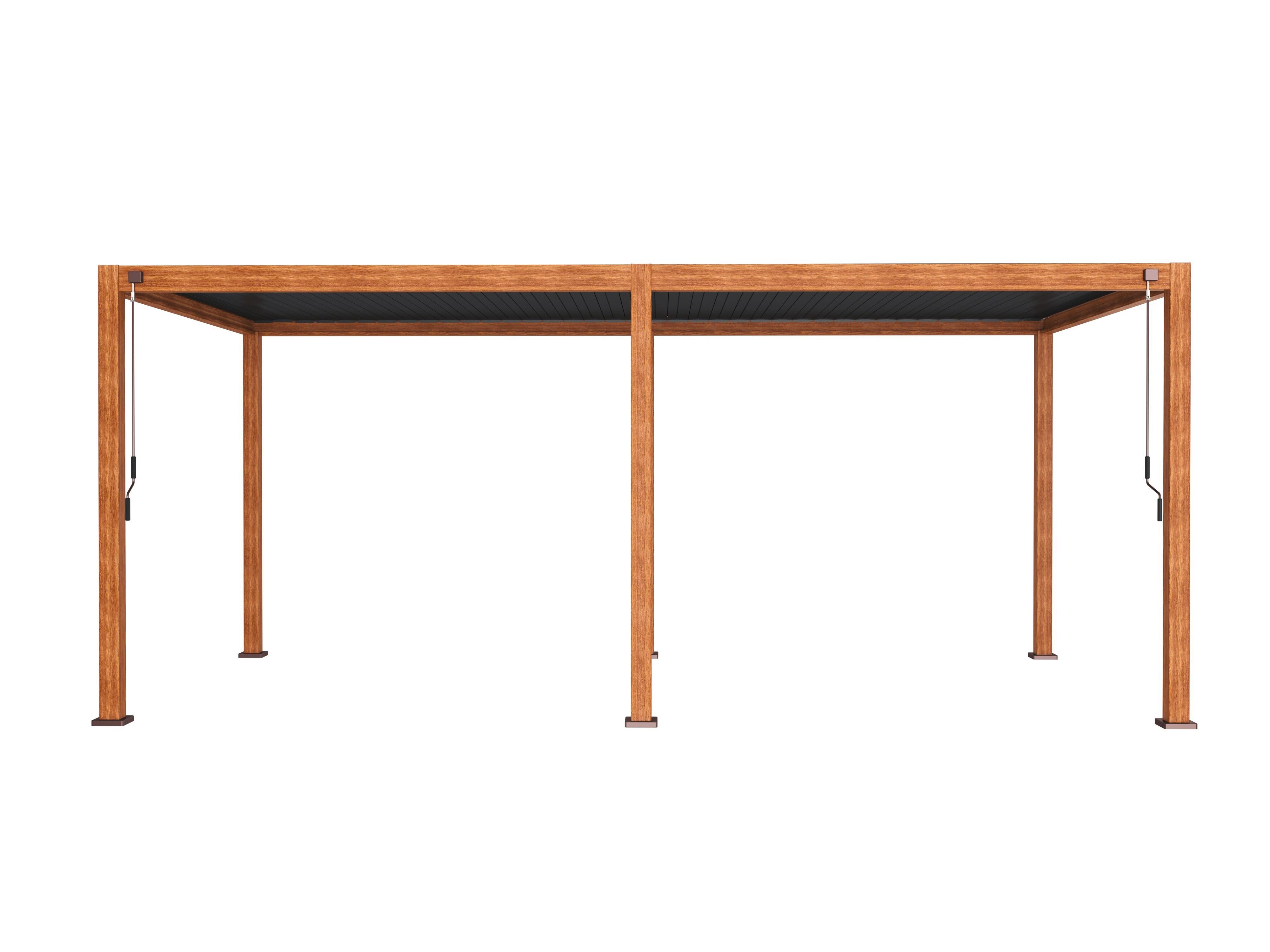 Pavillon Mirador 600x300 Cm Wetterfest, Gartenpavillon - Anthrazit/Braun, MODERN, Metall (600/250/300cm) - Gardenson