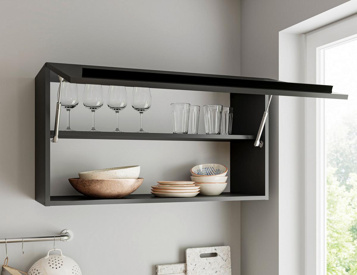 Küchenzeile Jazz 6 ohne Geräte 260 cm Schwarz - Eichefarben/Schwarz, KONVENTIONELL, Holzwerkstoff (260cm) - P & B