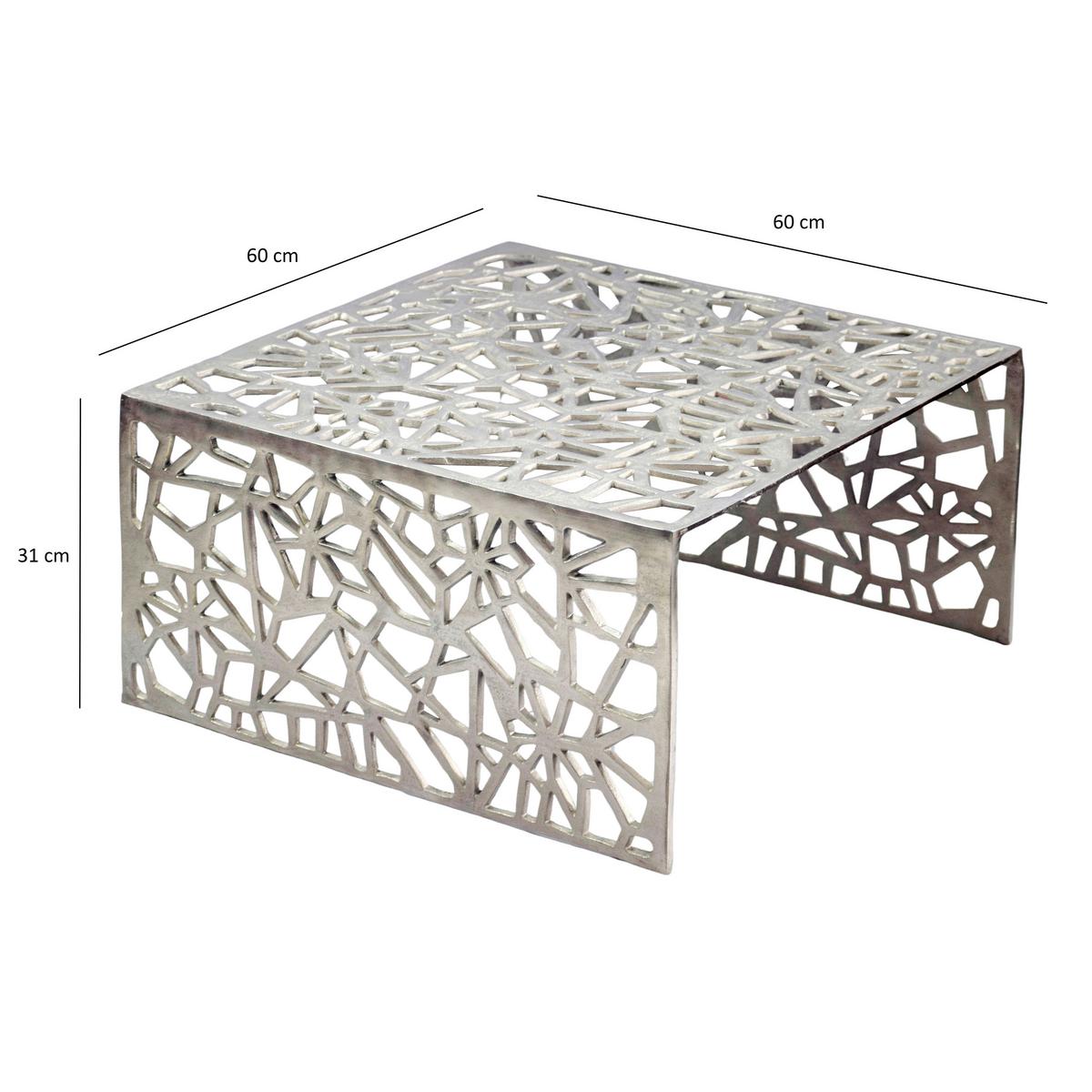 COUCHTISCH Silberfarben L: 60cm - Silberfarben, Design, Metall (60/60/31cm) - Livetastic
