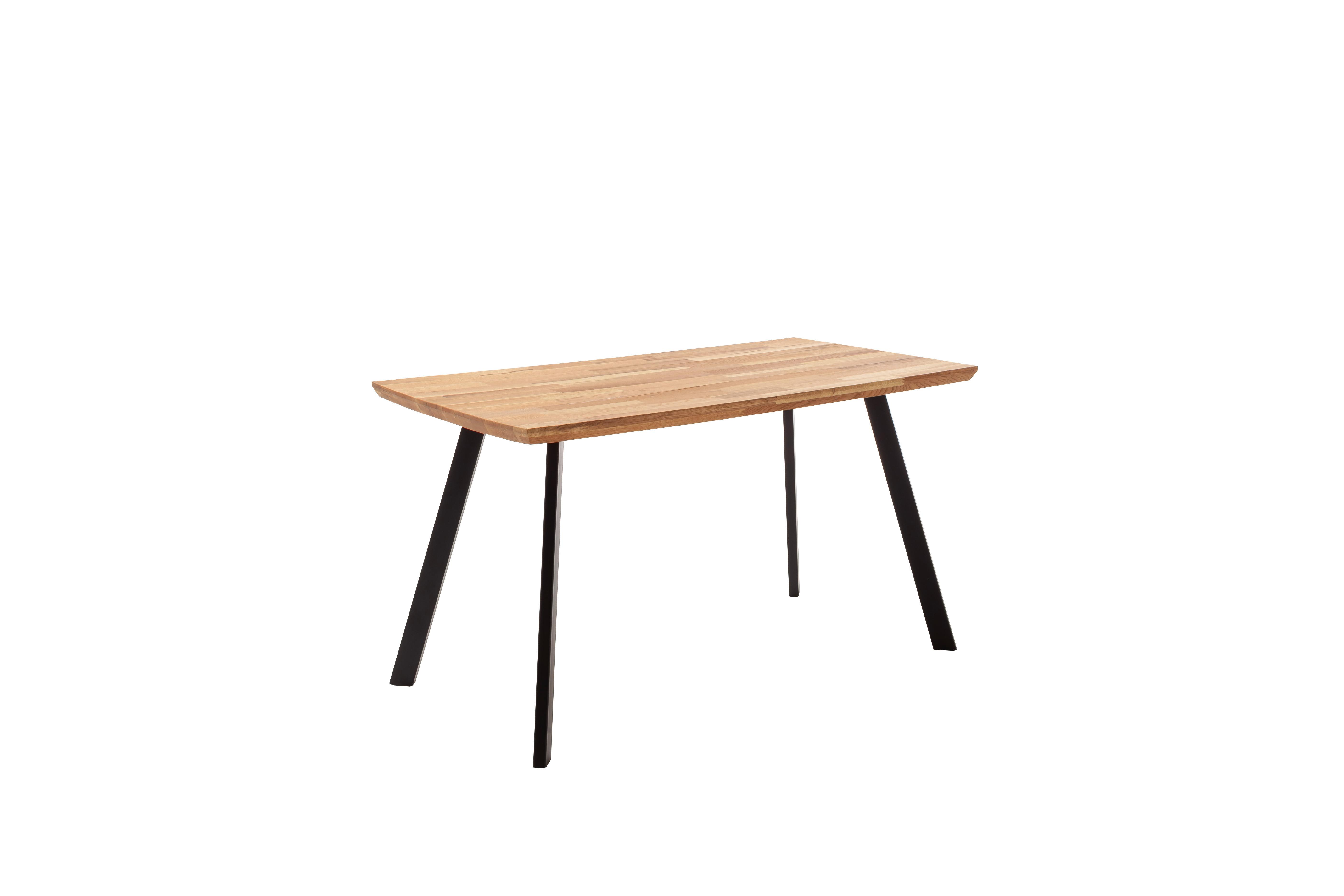 Esstisch Zeballos 180x90cm Vierfußtisch - Eichefarben/Schwarz, ROMANTIK / LANDHAUS, Holz/Metall (180/75/90cm)