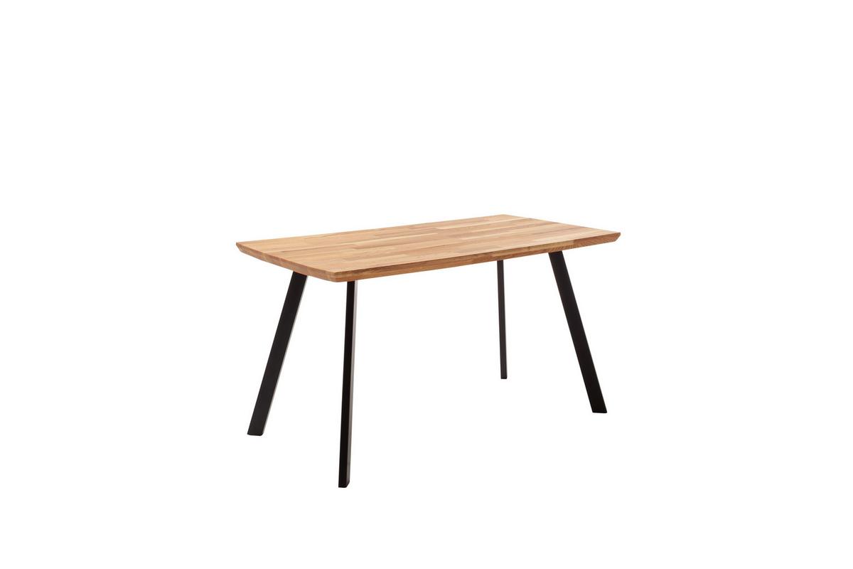 Esstisch Zeballos 180x90cm Vierfußtisch - Eichefarben/Schwarz, ROMANTIK / LANDHAUS, Holz/Metall (180/75/90cm)