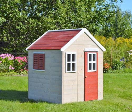 Spielhaus Gecko Naturfarben/rot, B: 120 Cm - Rot/Naturfarben, KONVENTIONELL, Holz (120/155/120cm)