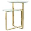 Beistelltisch Katris 100 Gold - Klar/Goldfarben, Design, Glas/Metall (46/46/60cm) - Kayoom