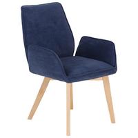 Armlehnstuhl Betty Eichfarben Gepolstert - Blau/Eichefarben, KONVENTIONELL, Holz (60/90/67cm)