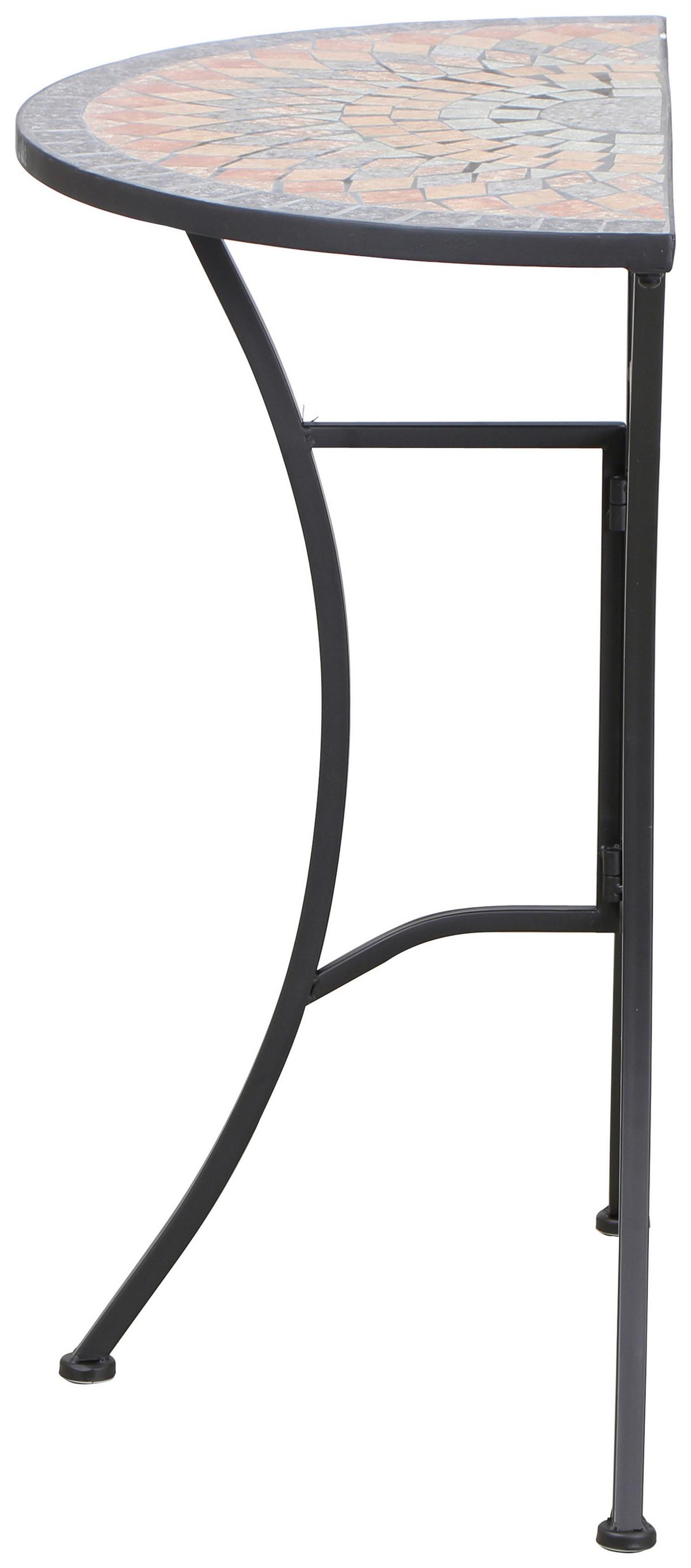 Gartentisch Kreamik/Metall L 70 cm - Multicolor/Schwarz, MODERN, Keramik/Metall (70/35,5/71cm) - Siena Garden