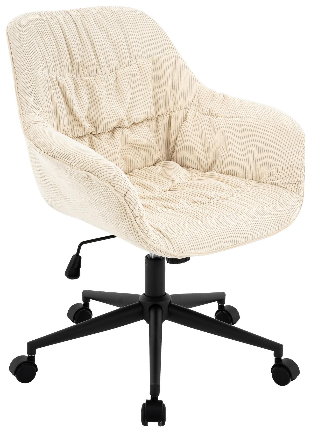 Chefsessel Nizza 2 - Creme/Schwarz, MODERN, Textil/Metall (69/95/64cm)