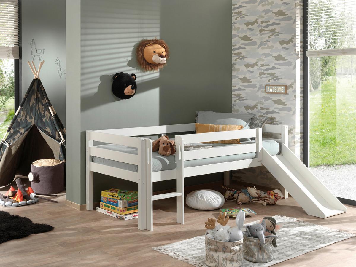 Spielbett Pino Weiß Lackiert 90x200cm - Weiß, MODERN, Holz/Holzwerkstoff (90/200cm) - MID.YOU