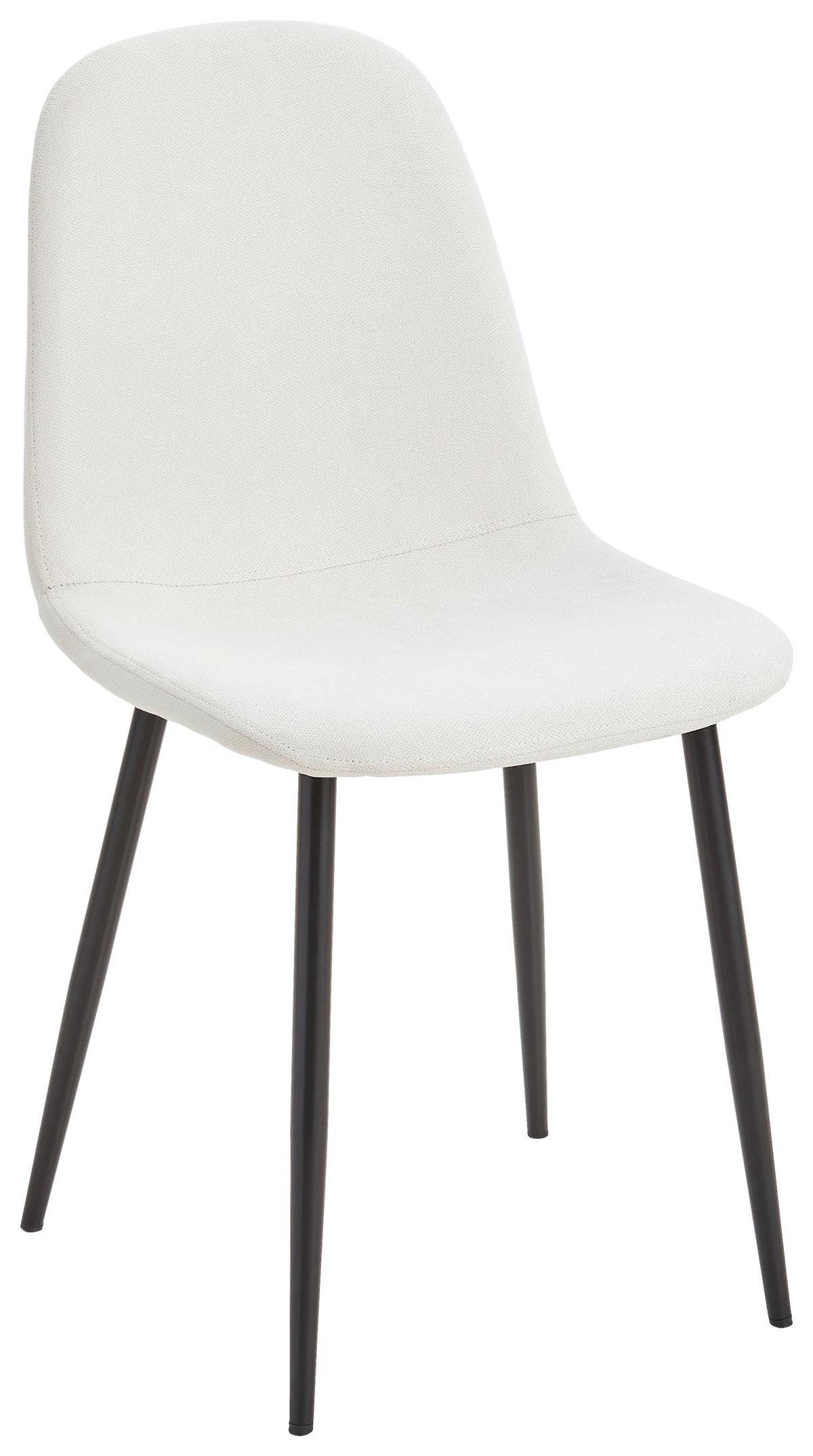 Stuhl Lola Creme Lola - Creme/Schwarz, Basics, Textil/Metall (43/85/54cm) - P & B