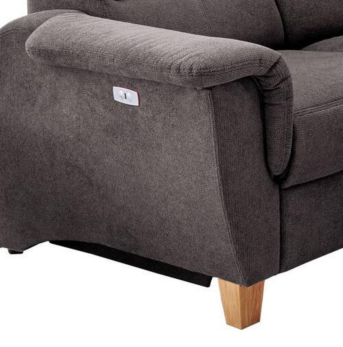 Ecksofa Parole Anthrazit S:186/237 cm - Wildeiche/Anthrazit, KONVENTIONELL, Textil (186/237cm) - Livetastic