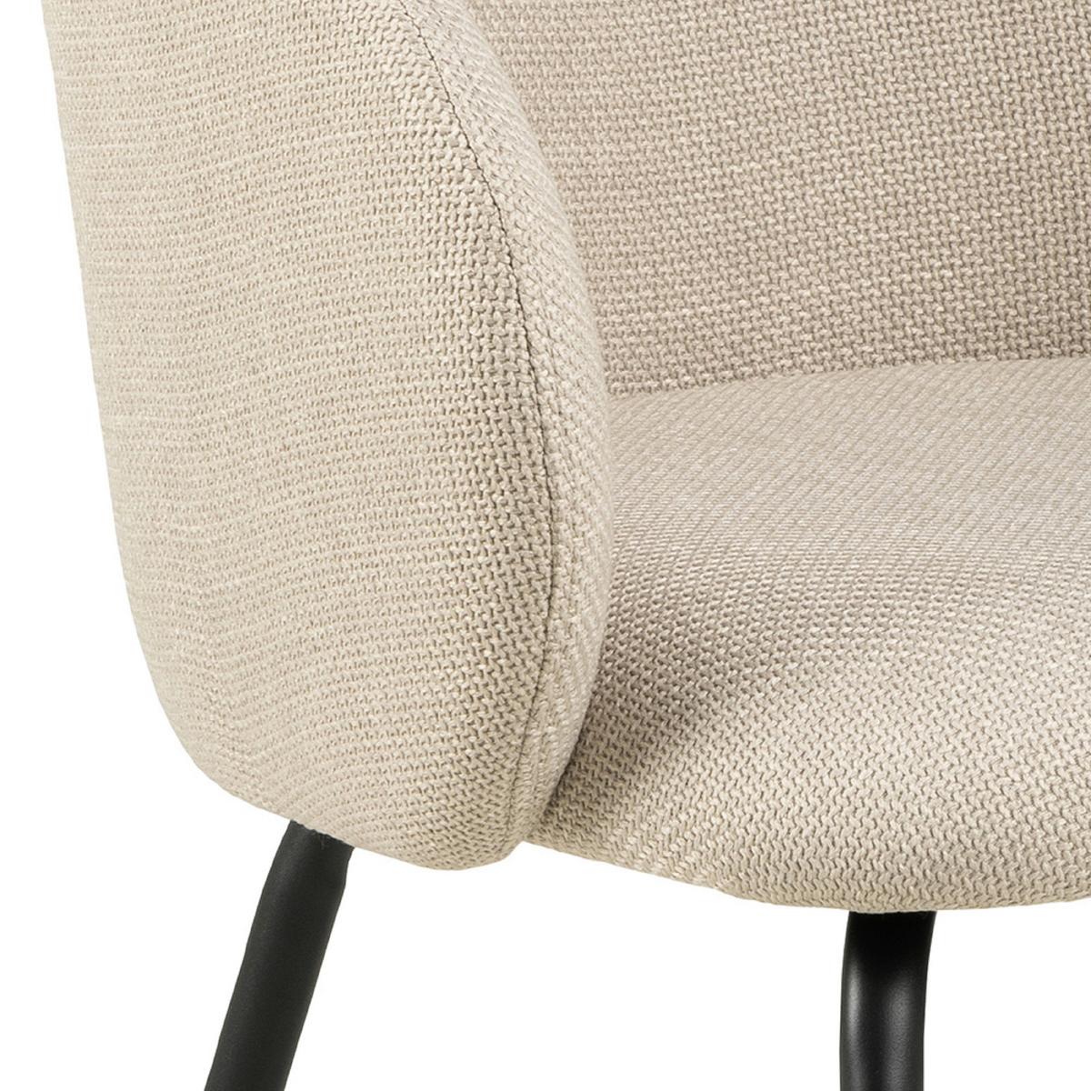 Stolička s podrúčkami béžová - svetlohnedá/čierna, Design, kov/textil (56/80,5/54,5cm) - MID.YOU
