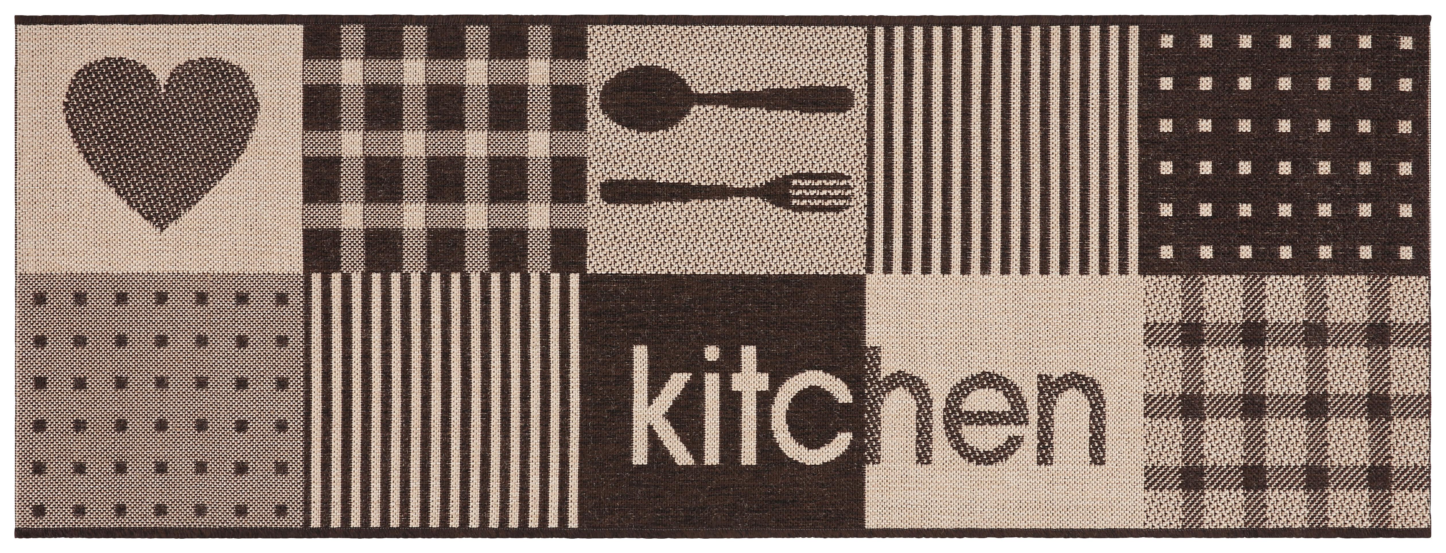 Teppich Läufer Küche Braun/Beige Kitchen 80x200 cm - Beige/Braun, Basics, Textil (80/200cm) - James Wood