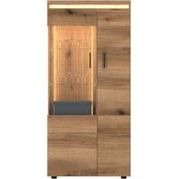 VITRINE Molina Eiche Dekor B: 75cm - Eichefarben/Schwarz, Basics, Glas/Holzwerkstoff (75/160,5/35,6cm)