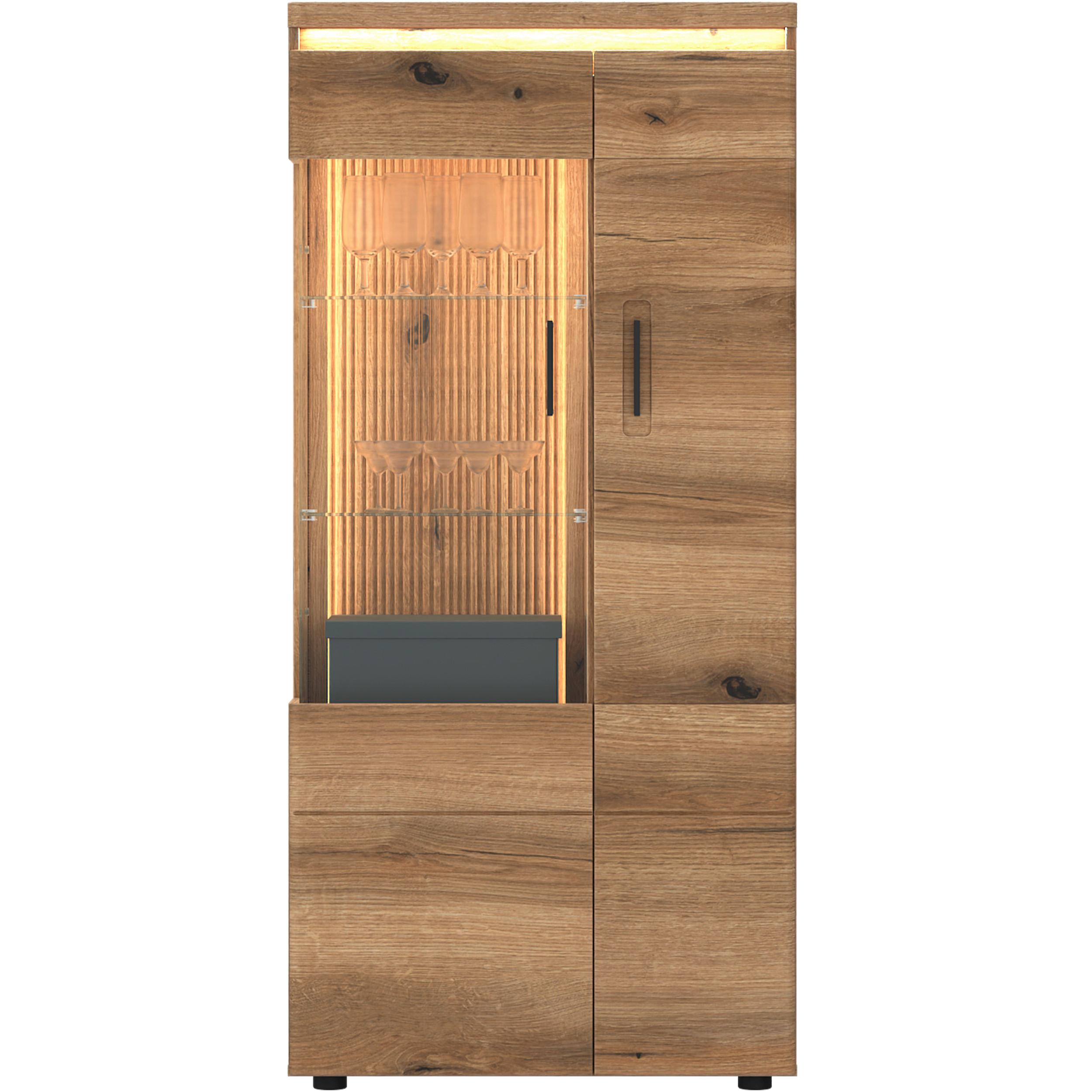 VITRINE Molina Eiche Dekor B: 75cm