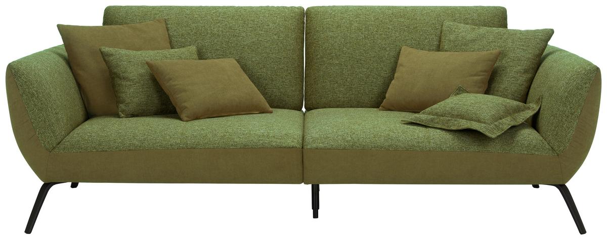 Velká pohovka TRENDY, olivově zelená - černá/olivově zelená, Moderní, kompozitní dřevo (260/93/124cm) - Premium Living
