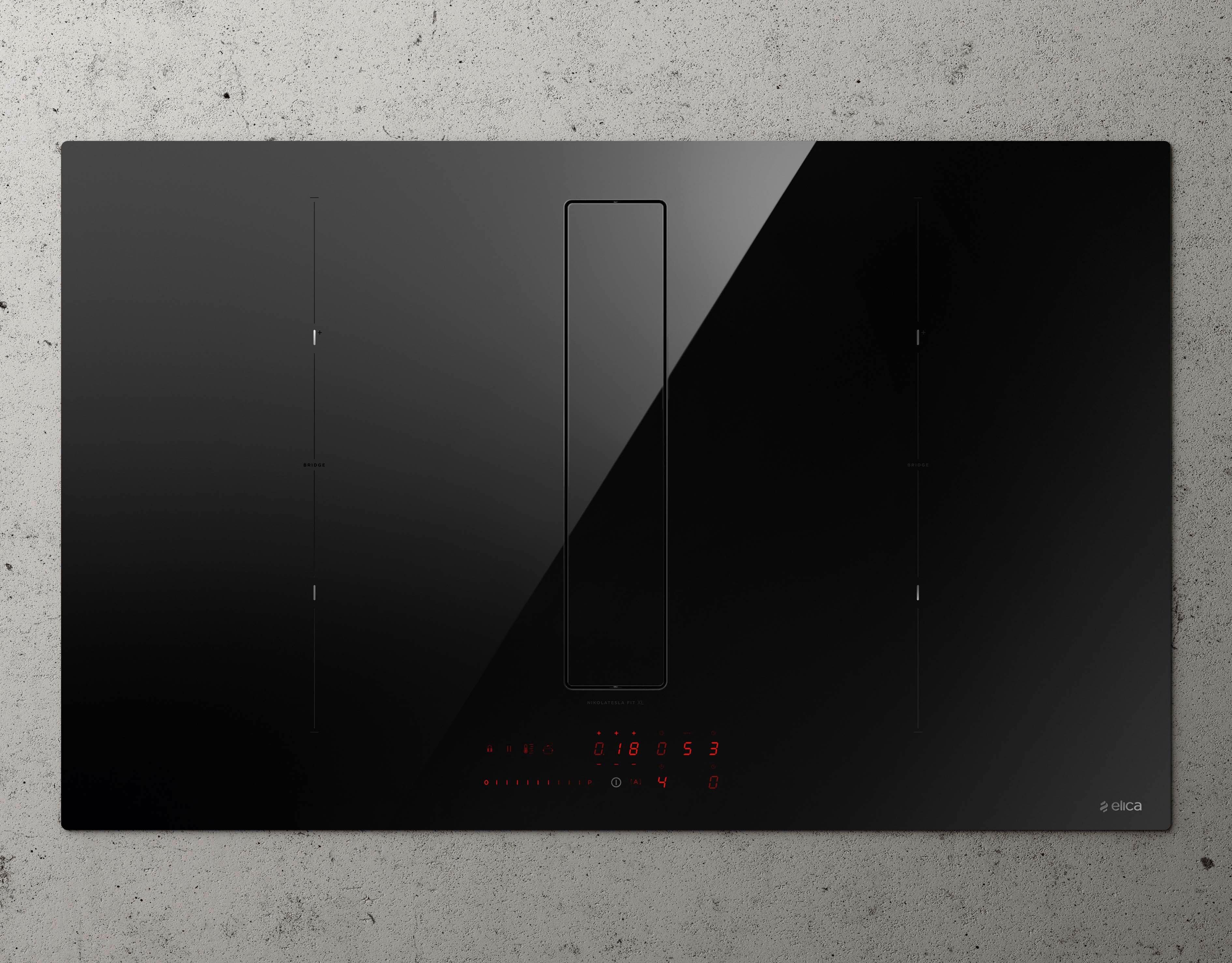 Kochfeld-Dunstabzug-Kombi Nikolatesla Fit XL - Schwarz, Basics, Glas (83/25/51,5cm)