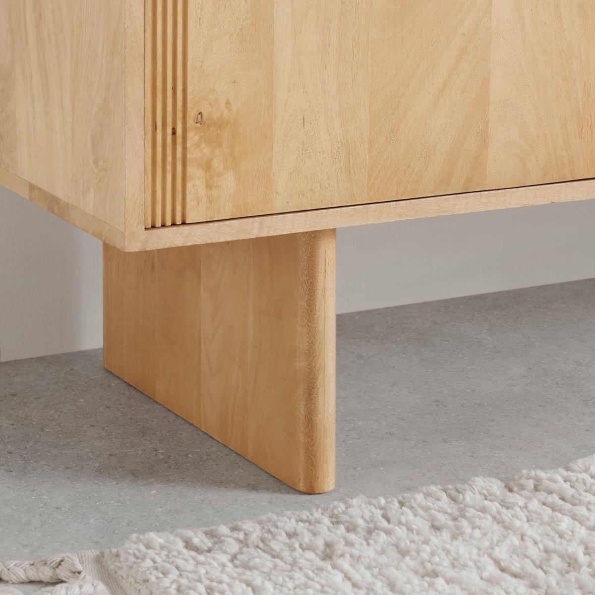 Široká komoda Curve, mangové dřevo, š: 150cm - barvy dubu, Moderní, dřevo (150/100/45cm) - Zandiara