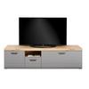 Tv-lowboard Auris B: 190 Cm Basalt / Eiche Dekor - Grau, MODERN, Holzwerkstoff (190/50/50cm) - Luca Bessoni
