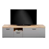 Tv-lowboard Auris B: 190 Cm Basalt / Eiche Dekor - Grau, MODERN, Holzwerkstoff (190/50/50cm) - Luca Bessoni