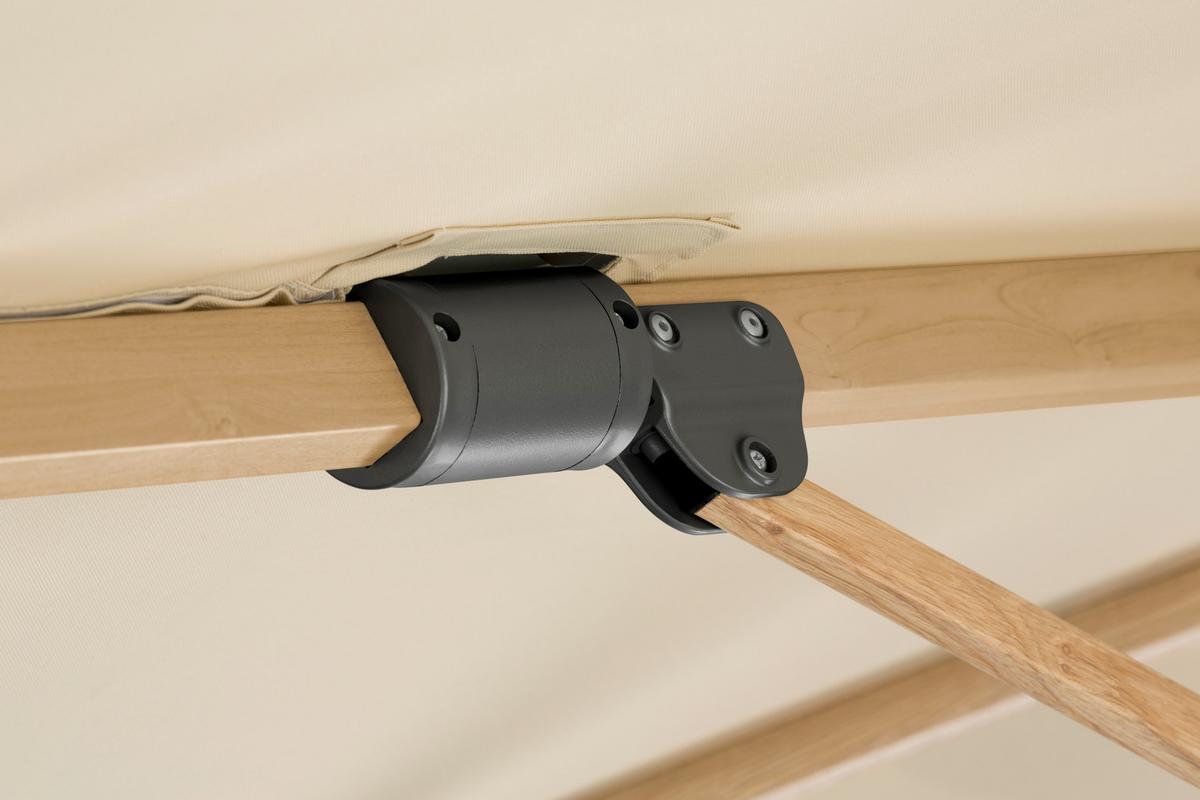 Ampelschirm Rhodos Twist W BHT: 358x263x300cm Naturfarben - Eichefarben/Naturfarben, Basics, Textil/Metall (358/263/300cm) - Schneider