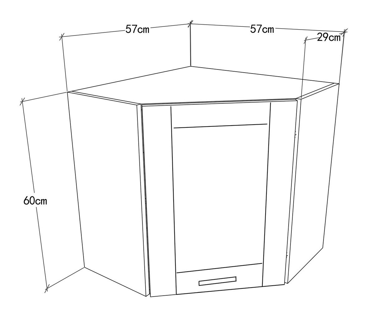 Eckoberschrank Colura - Anthrazit/Weiß, Trend, Holzwerkstoff/Kunststoff (57/60/57cm) - MID.YOU