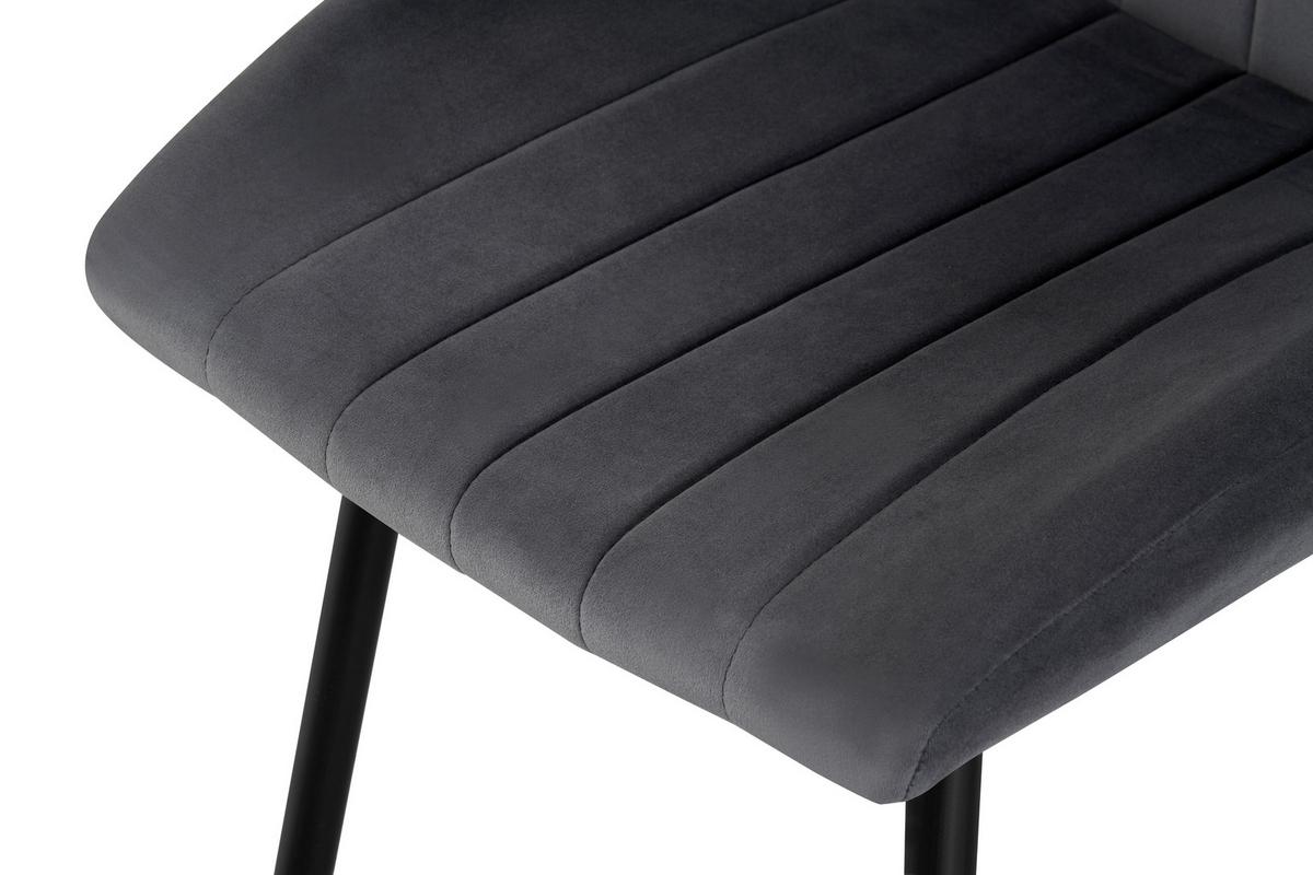 Stuhl-Set Christin Anthrazit B: 52 cm - Anthrazit/Schwarz, MODERN, Textil/Metall (52/75/58cm) - MID.YOU