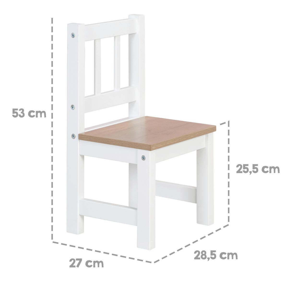 DĚTSKÁ SEDACÍ SOUPRAVA WOODY - bílá/světle hnědá, kompozitní dřevo (28.5null)