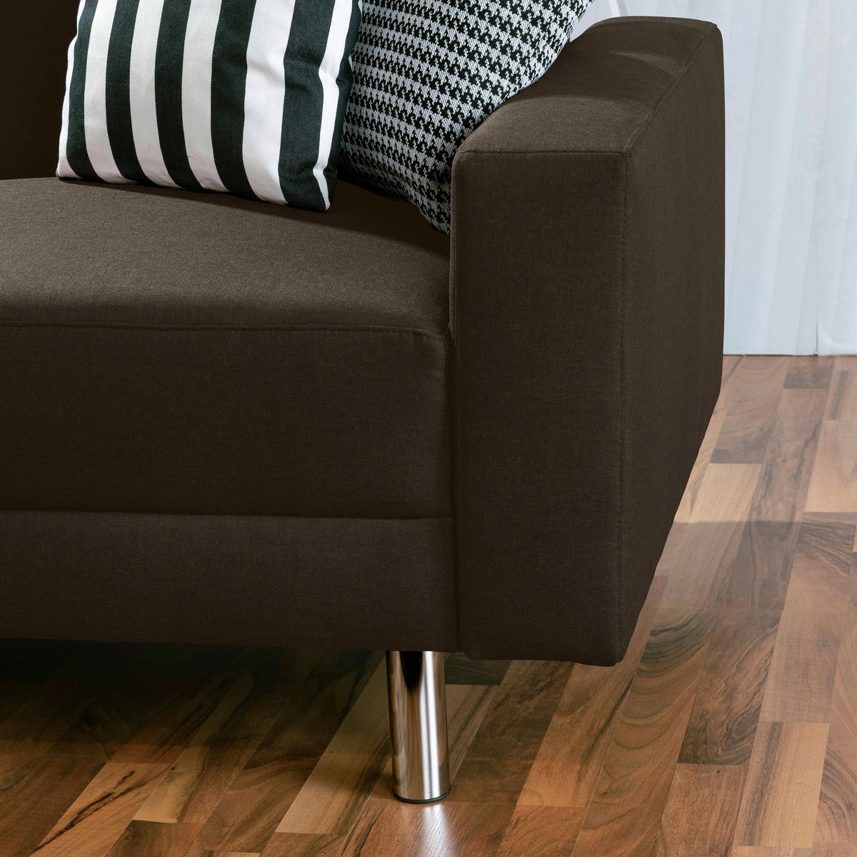 Ecksofa mit Schlaffunktion Just Fashion Braun - Chromfarben/Braun, KONVENTIONELL, Textil (152/230cm) - Max Winzer