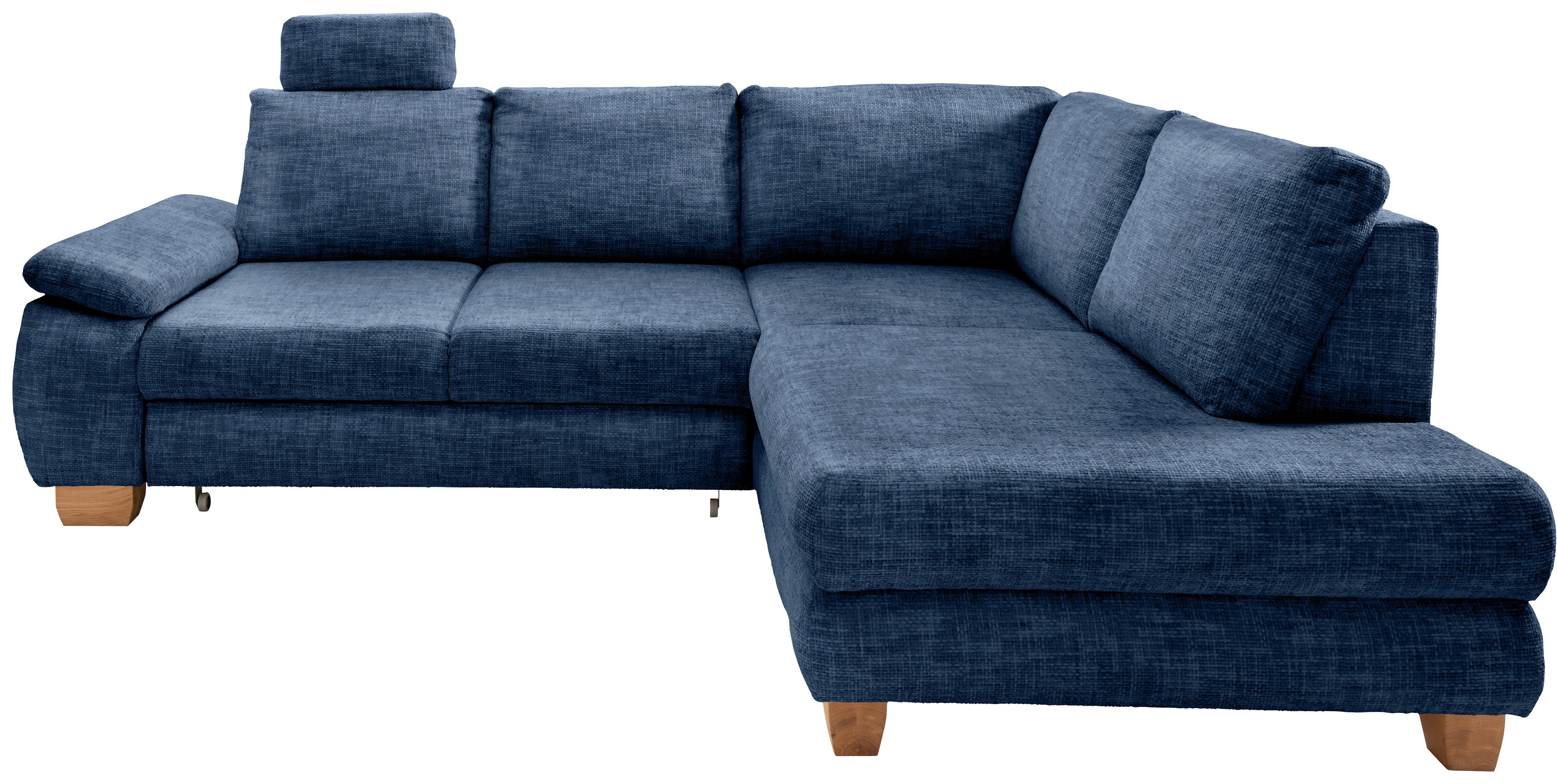 Eckschlafsofa Positano, Blau S: 265x206 Cm - Wildeiche/Blau, MODERN, Textil (265/206cm) - Livetastic