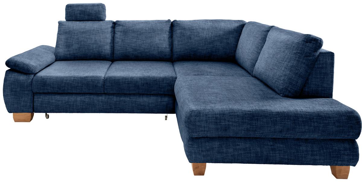 Eckschlafsofa Positano, Blau S: 265x206 Cm - Wildeiche/Blau, MODERN, Textil (265/206cm) - Livetastic
