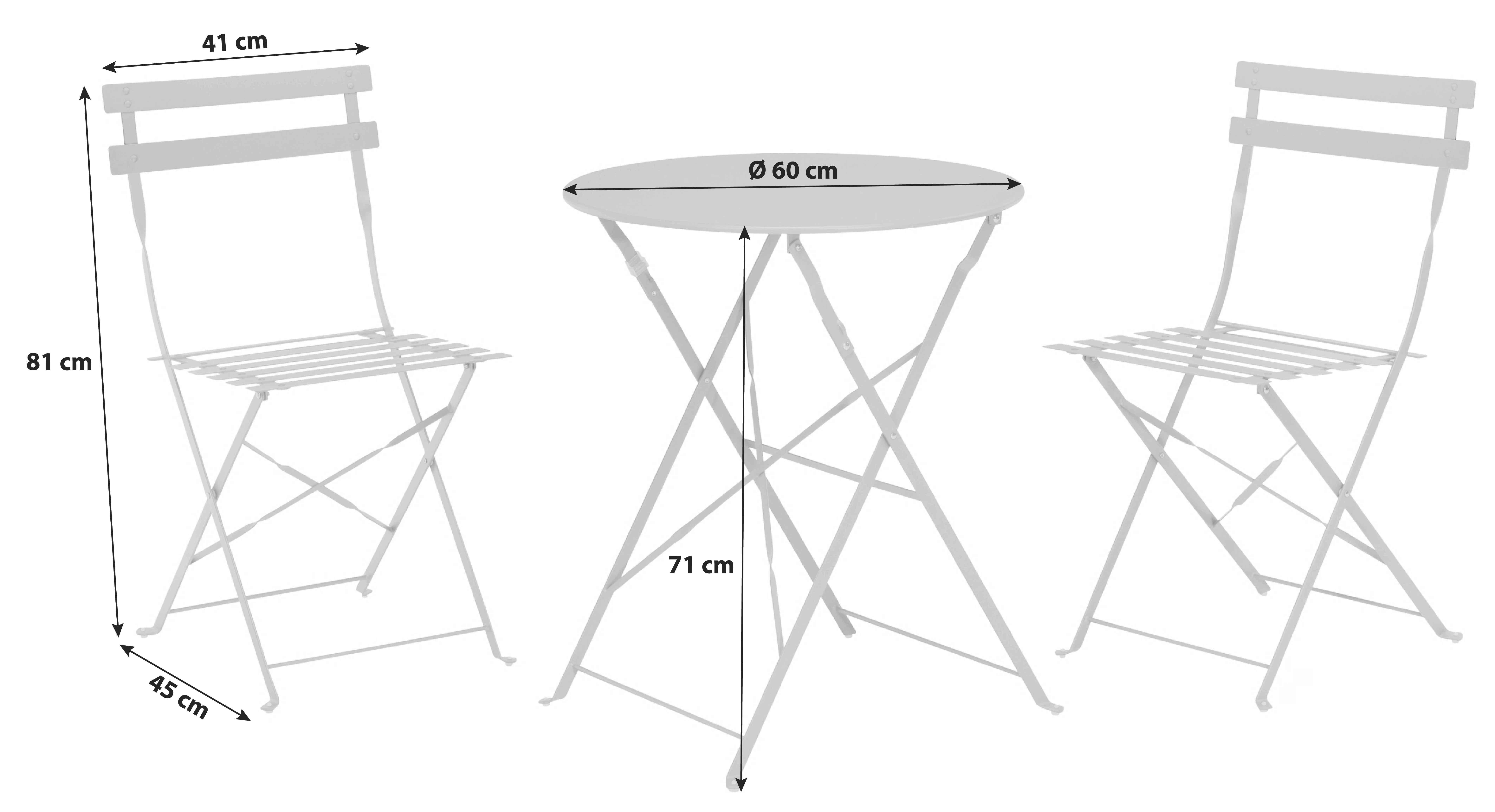 Balkonmöbel Set Metall - Anthrazit, Basics, Metall (140/40/80cm)