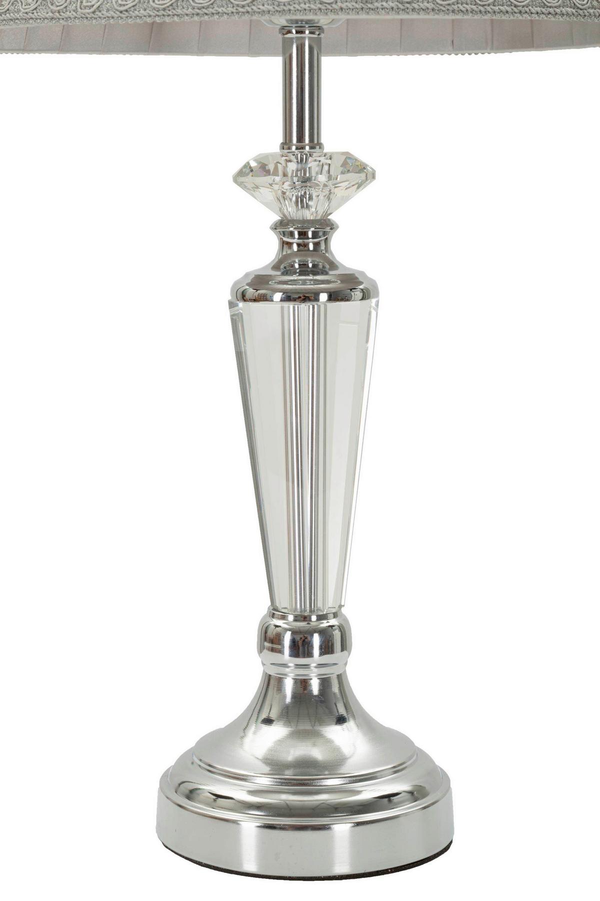 Tischleuchte Silvery Silberfarben B: 30 cm - Silberfarben, Basics, Glas/Textil (30/56/30cm)