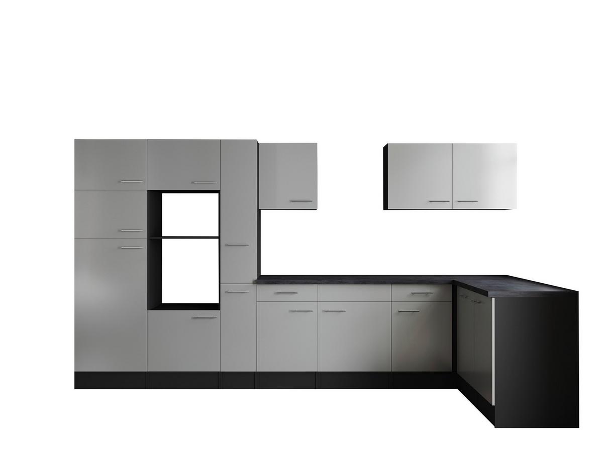 Eckküche Oliver Grau, Weiß S: 370x172cm - Weiß/Grau, Design, Holzwerkstoff (370/172cm) - Respekta