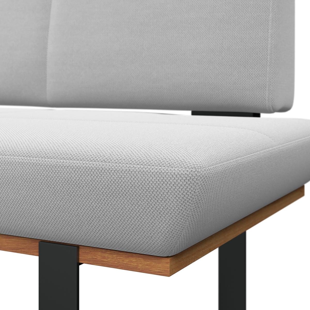 Eckbank Tristan Webstoff hellgrau, S:175x225cm - Hellgrau/Schwarz, MODERN, Holz/Textil (175/225cm) - James Wood