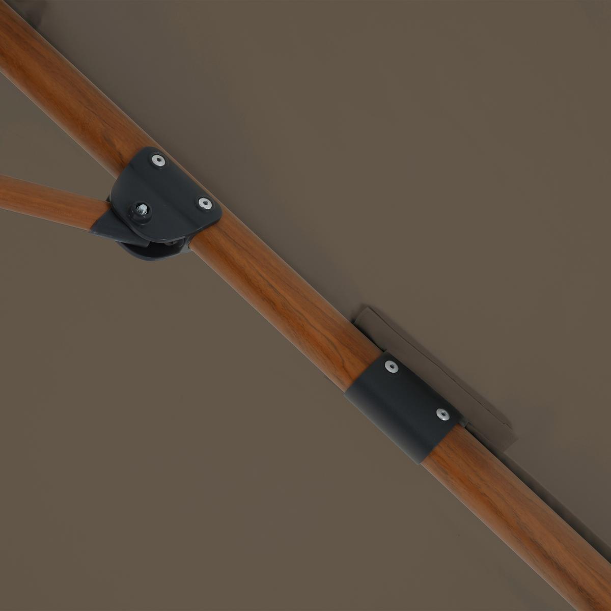 Ampelschirm Taupe/Natur DM: 300 H:250 - Taupe/Eichefarben, MODERN, Textil/Metall (300/250cm)