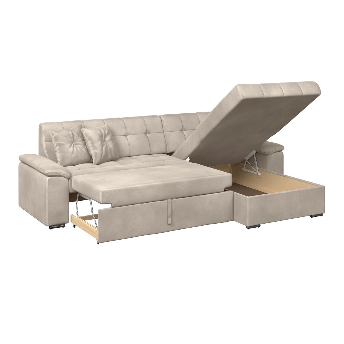 Ecksofa Bali grau, 257x167cm - Beige, Trend, Textil (257/167cm) - Livetastic