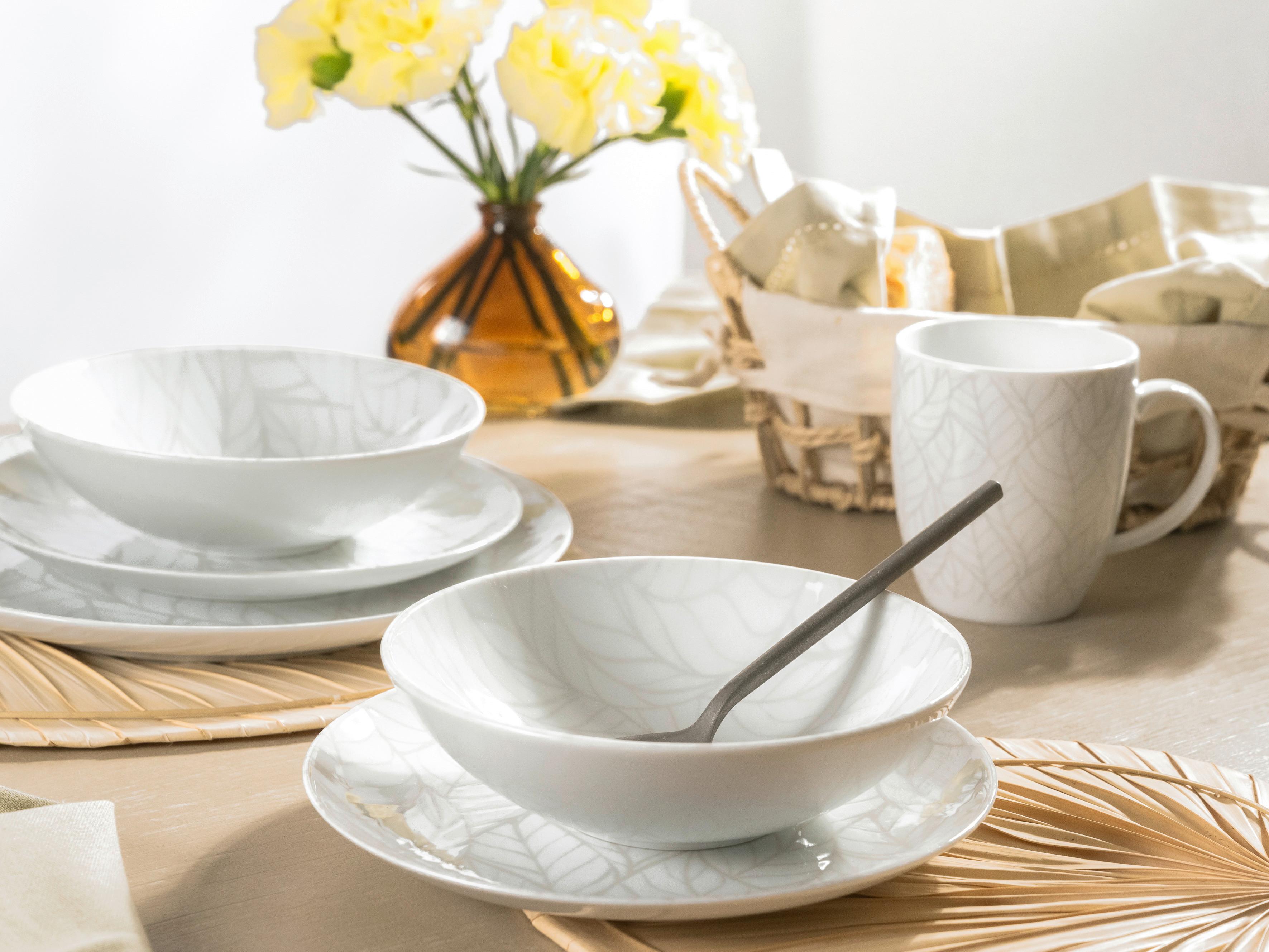 Kombiservice Porzellan 4 Personen Geschirr Set - Multicolor/Weiß, Basics, Keramik - Creatable