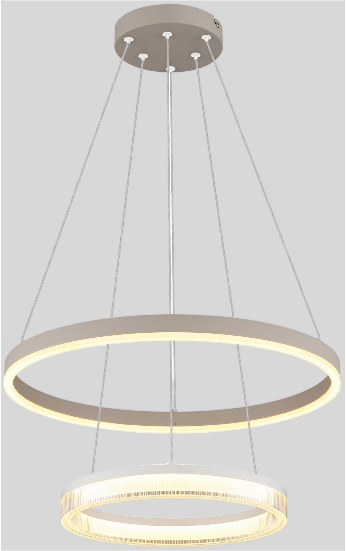 LED-Hängeleuchte, 3000k Cayla - Sandfarben/Transparent, Basics, Kunststoff/Metall (50/150cm) - Luca Bessoni