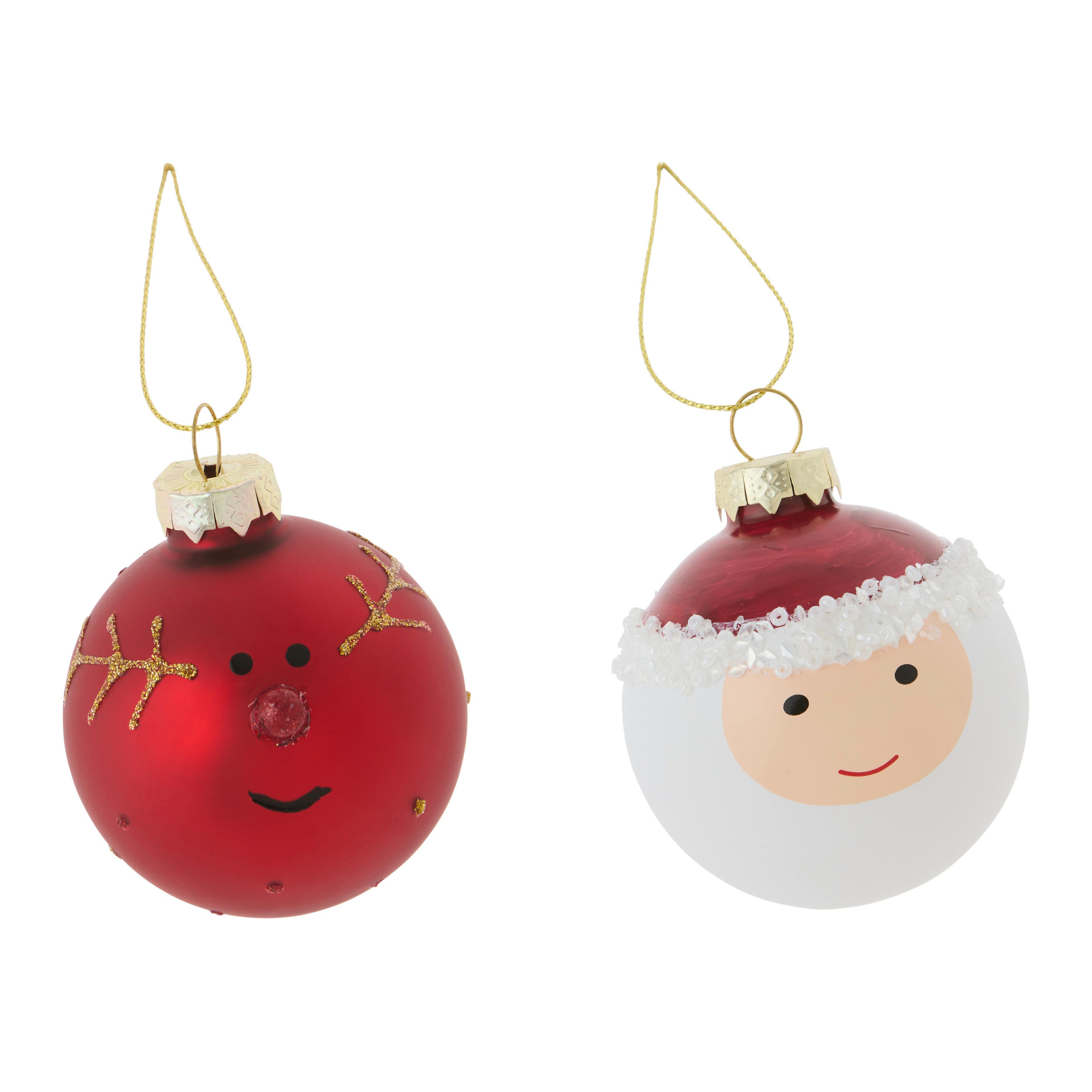 Vánoční ozdoba na stromeček FIGURES - bílá/tmavě červená, kov/textil (6cm) - Mömax