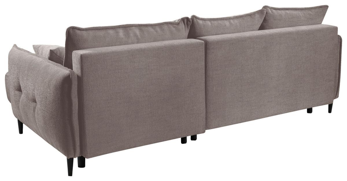 Ecksofa Sycylia Taupe/Schwarz, 244 cm - Taupe/Schwarz, Design, Textil (244/165cm) - MID.YOU